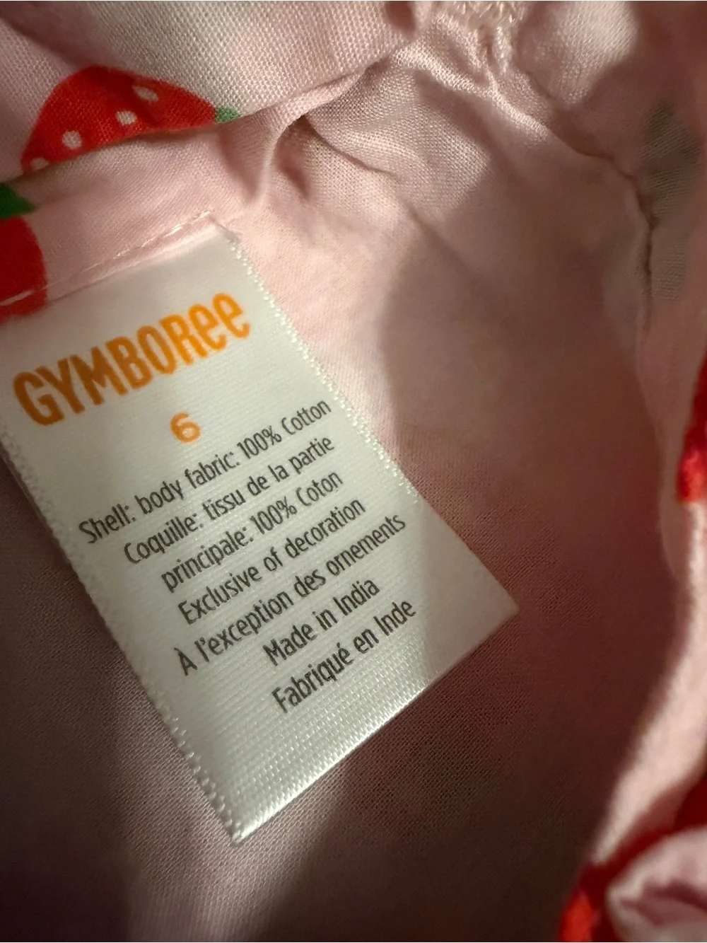 Gymboree Girls Pink Strawberry Ruffle Dress | Size 6 |